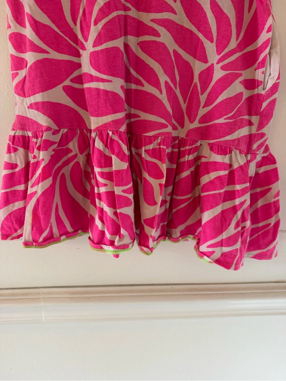 Girls' Vineyard Vines Pink Printed Ruffle-Hem Dress